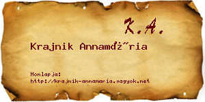 Krajnik Annamária névjegykártya